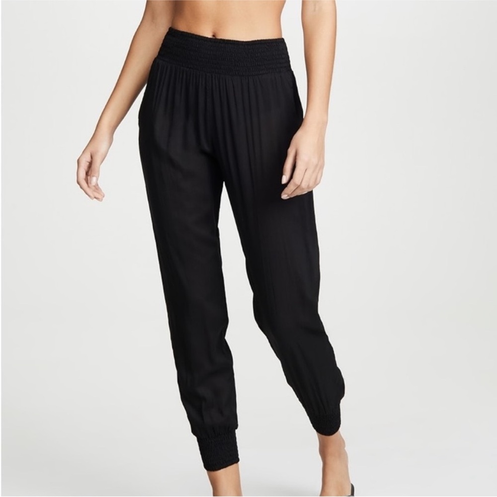 Mikoh - KAHUKU PANT - size 3 (Large- 10/12) Women's Black Smocked Waist Pants